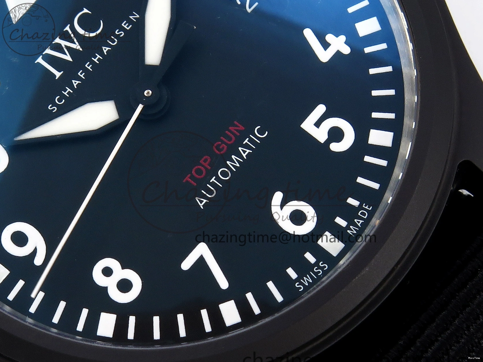 MIROTIME 0208 FreshLook Pilot’s Watch Top Gun Black Ceramic IW326901 ZF 1:1 Best Edition on Black Nylon Strap A 7026